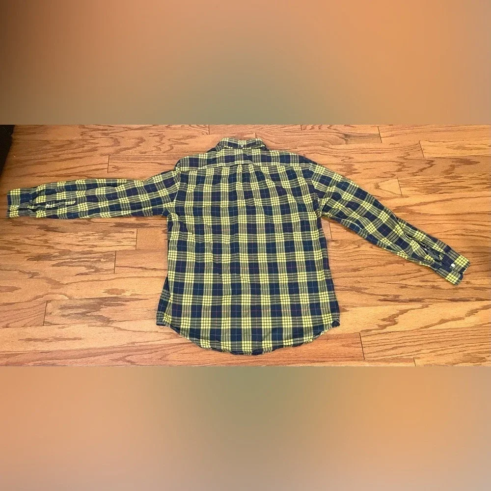 J. Crew- Yellow‎ and Blue Plaid Casual Shirt Size L